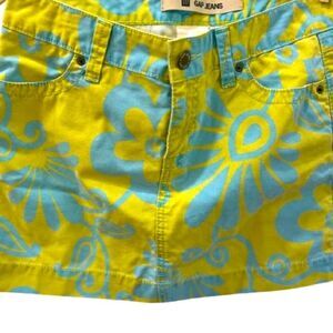 Gap Jean Skirt - Floral Blue and Green